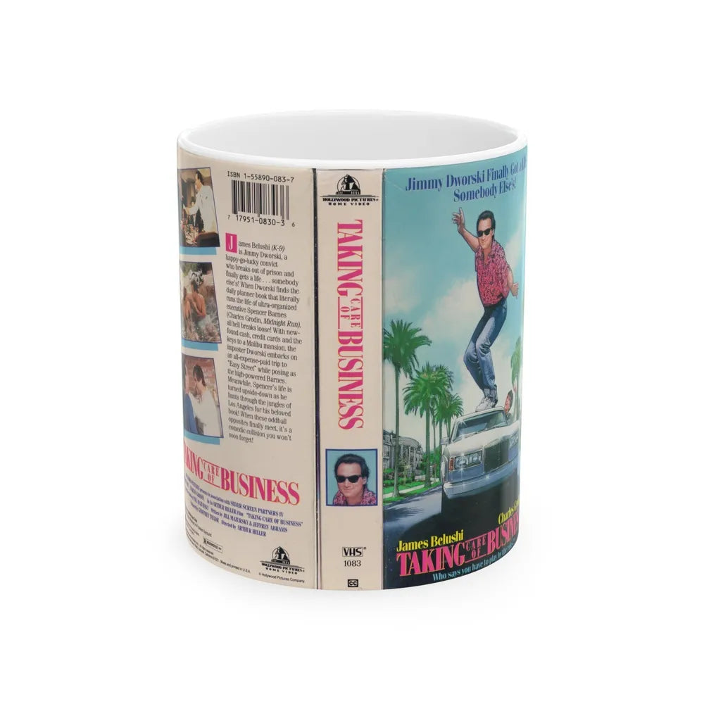 TAKING CARE OF BUSINESS (VHS COVER) - White Coffee Mug-11oz-Go Mug Yourself