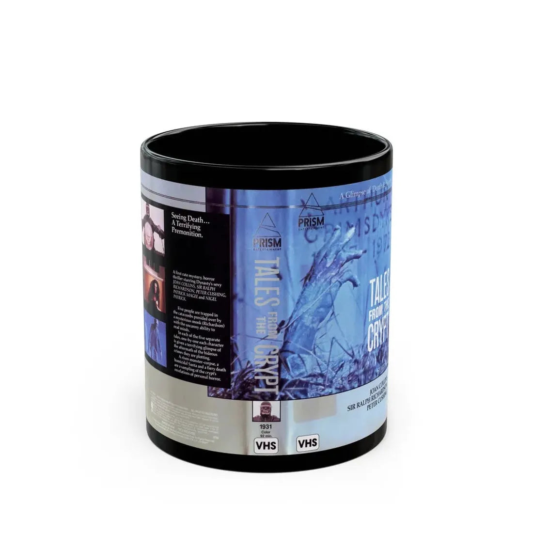 TALES FROM THE CRYPT 1972 (VHS COVER) - Black Coffee Mug 11oz - Go Mug Yourself