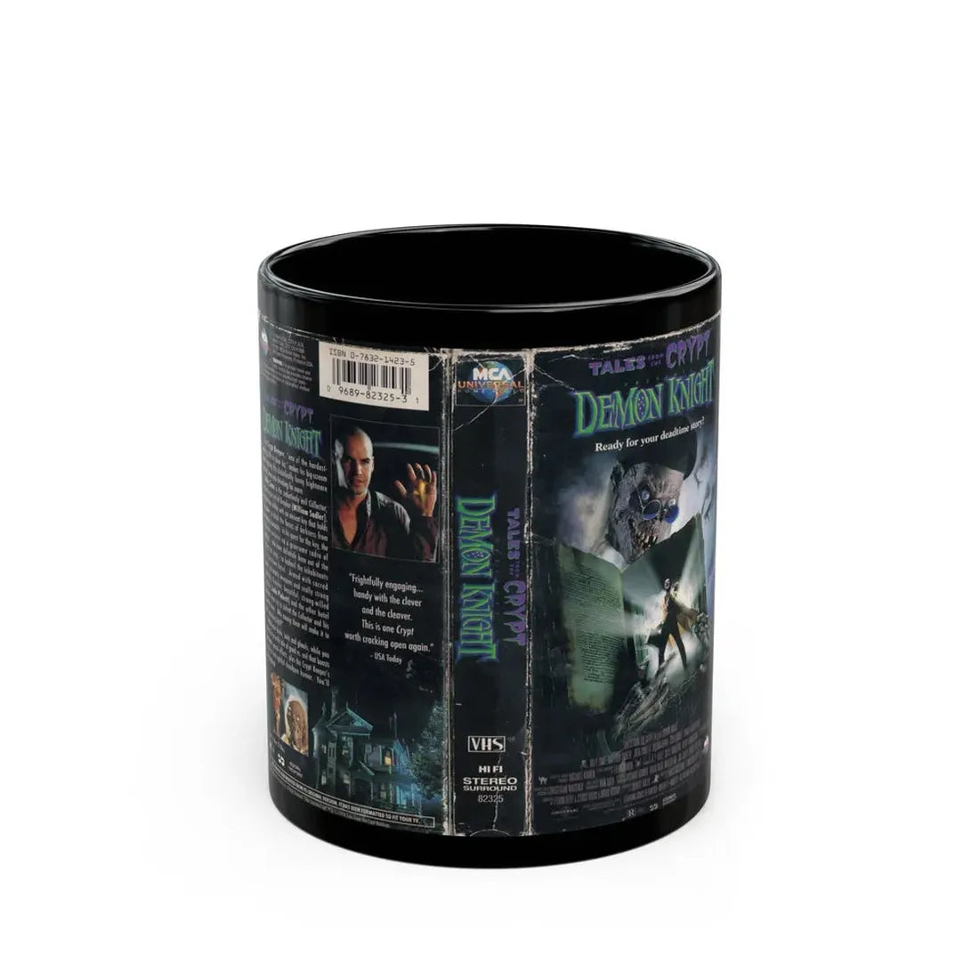 TALES FROM THE CRYPT DEMON KNIGHT (VHS COVER) - Black Coffee Mug 11oz - Go Mug Yourself