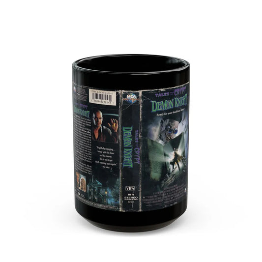 TALES FROM THE CRYPT DEMON KNIGHT (VHS COVER) - Black Coffee Mug-15oz-Go Mug Yourself