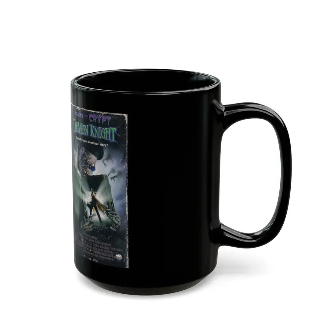 TALES FROM THE CRYPT DEMON KNIGHT (VHS COVER) - Black Coffee Mug - Go Mug Yourself