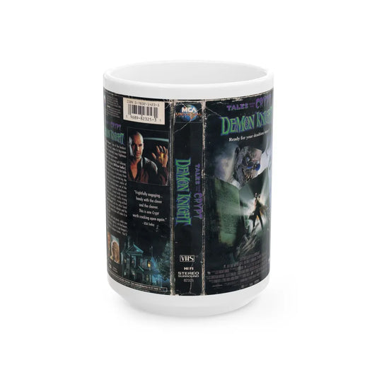 TALES FROM THE CRYPT DEMON KNIGHT (VHS COVER) - White Coffee Mug-15oz-Go Mug Yourself