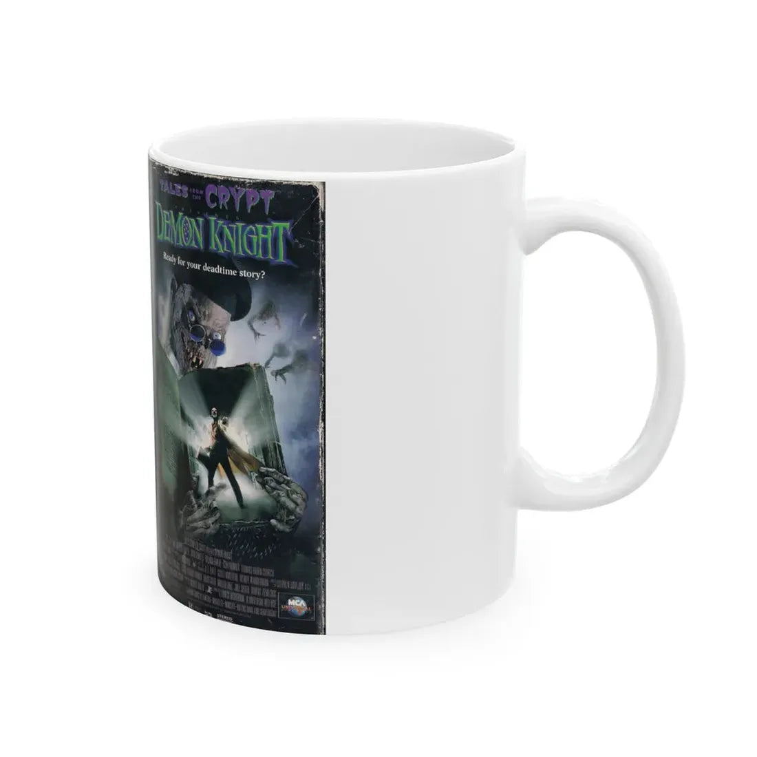 TALES FROM THE CRYPT DEMON KNIGHT (VHS COVER) - White Coffee Mug - Go Mug Yourself