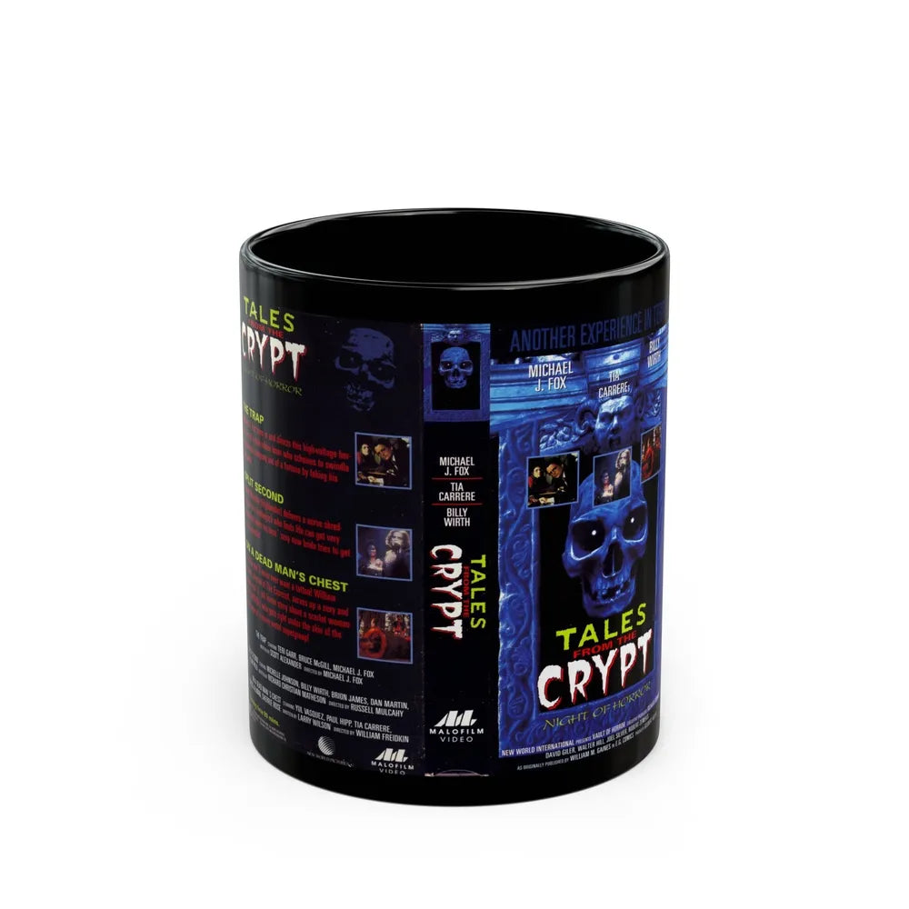 TALES FROM THE CRYPT NIGHT OF HORROR (VHS COVER) - Black Coffee Mug-11oz-Go Mug Yourself