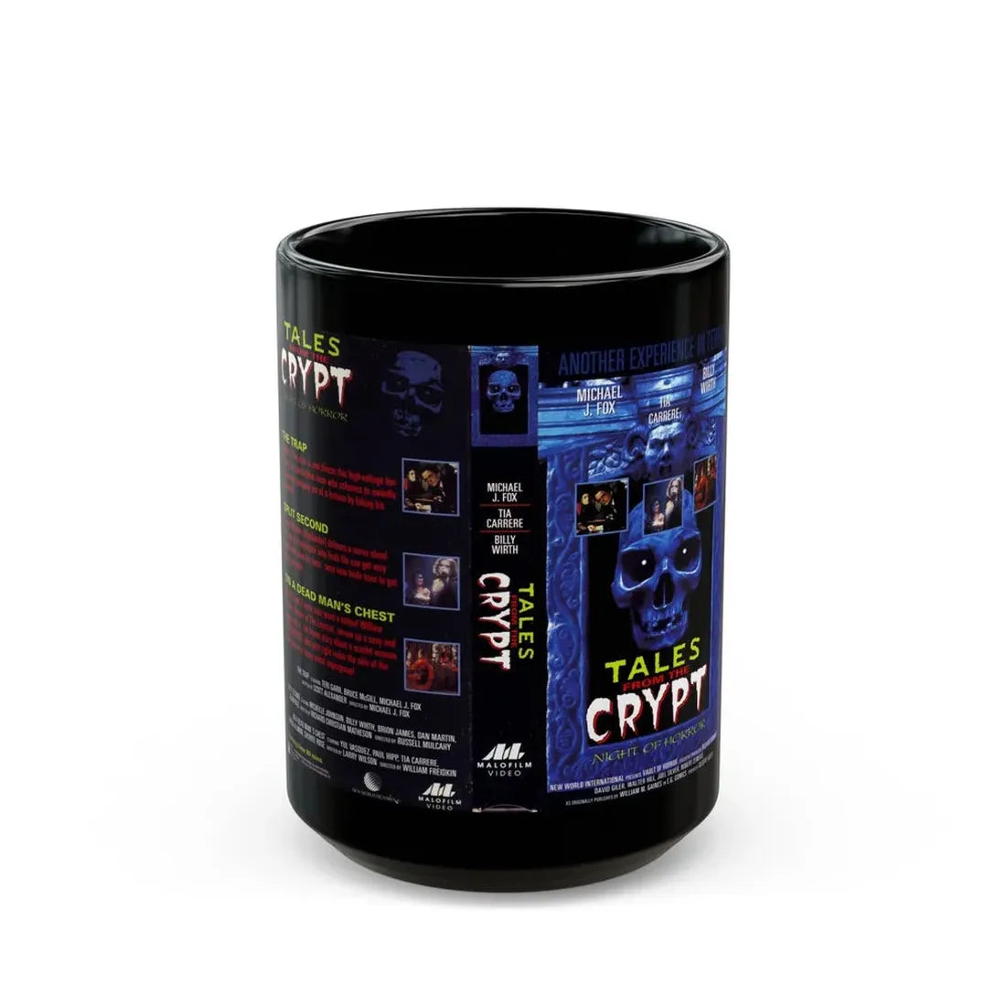 TALES FROM THE CRYPT NIGHT OF HORROR (VHS COVER) - Black Coffee Mug 15oz - Go Mug Yourself