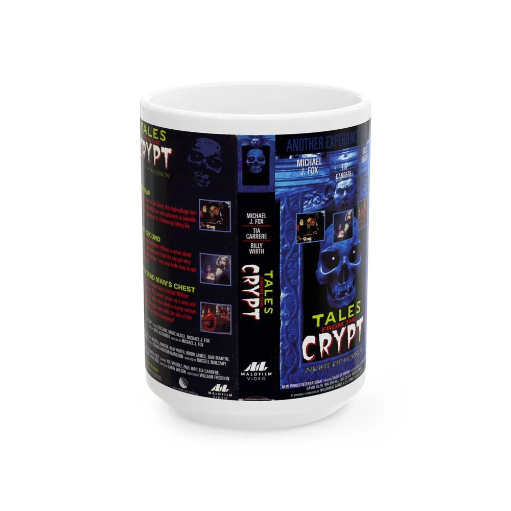 TALES FROM THE CRYPT NIGHT OF HORROR (VHS COVER) - White Coffee Mug-15oz-Go Mug Yourself