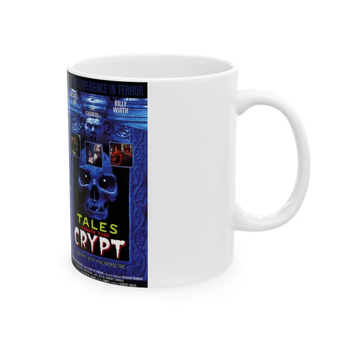 TALES FROM THE CRYPT NIGHT OF HORROR (VHS COVER) - White Coffee Mug - Go Mug Yourself