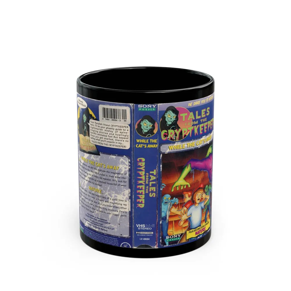 Tales From The Cryptkeeper VHS While The Cats Away (VHS COVER) - Black Coffee Mug-11oz-Go Mug Yourself