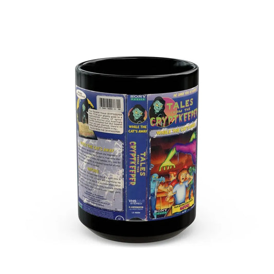 Tales From The Cryptkeeper VHS While The Cats Away (VHS COVER) - Black Coffee Mug 15oz - Go Mug Yourself