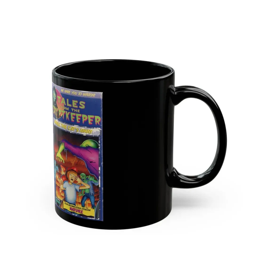 Tales From The Cryptkeeper VHS While The Cats Away (VHS COVER) - Black Coffee Mug - Go Mug Yourself