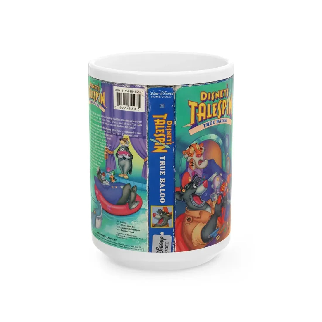 TALESPIN TRUE BALOO (VHS COVER) - White Coffee Mug 15oz - Go Mug Yourself