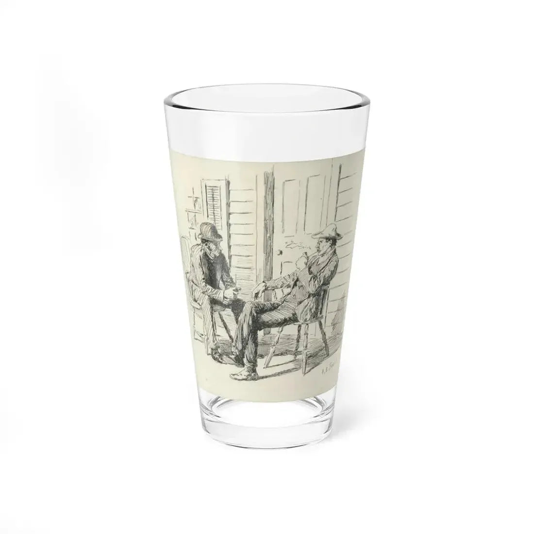 Talking It Over, Harper's Weekly story illustration, November 29, 1890 (Magazine Illustration) Pint Glass 16oz 16oz - Go Mug Yourself