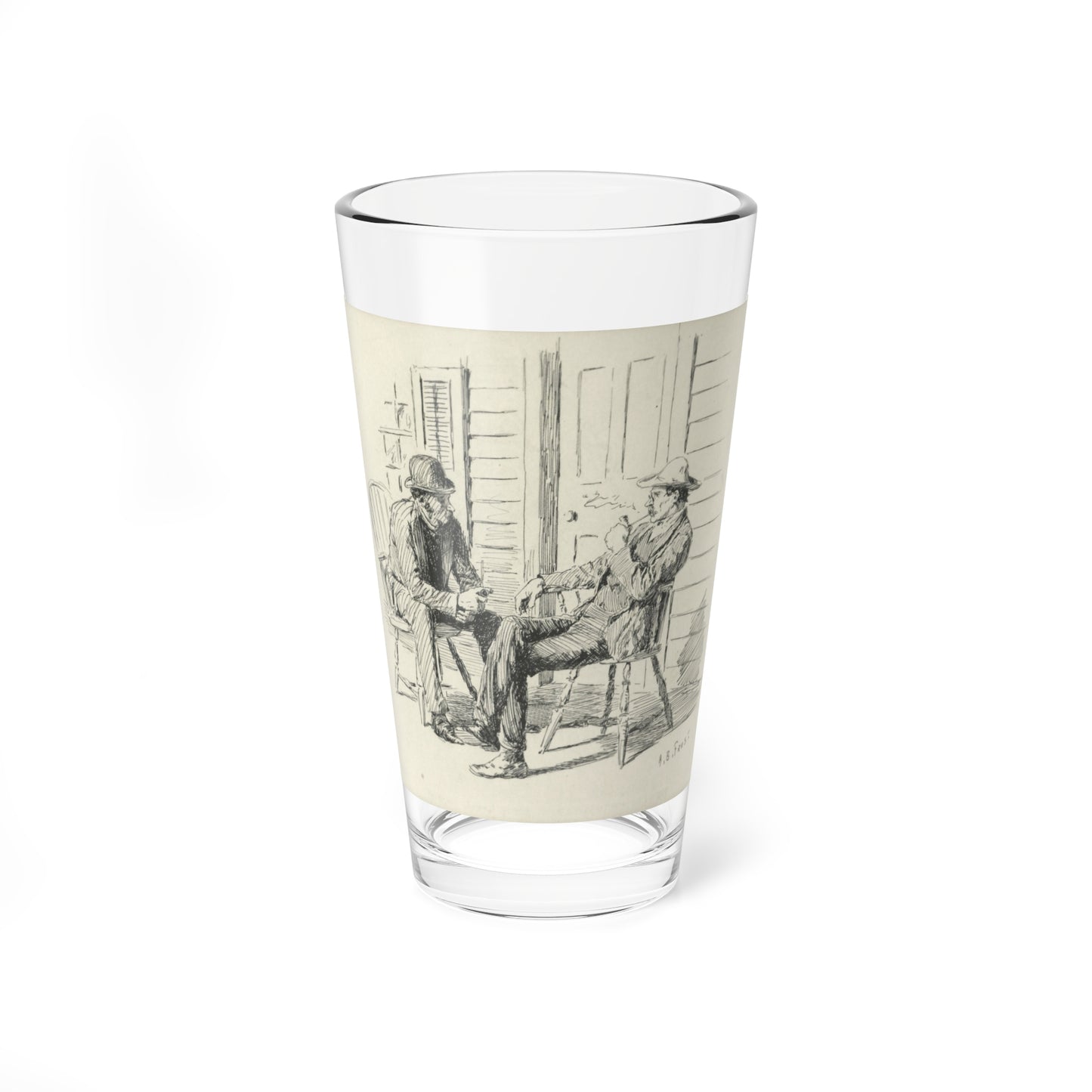 Talking It Over, Harper's Weekly story illustration, November 29, 1890 (Magazine Illustration) Pint Glass 16oz-16oz-Go Mug Yourself