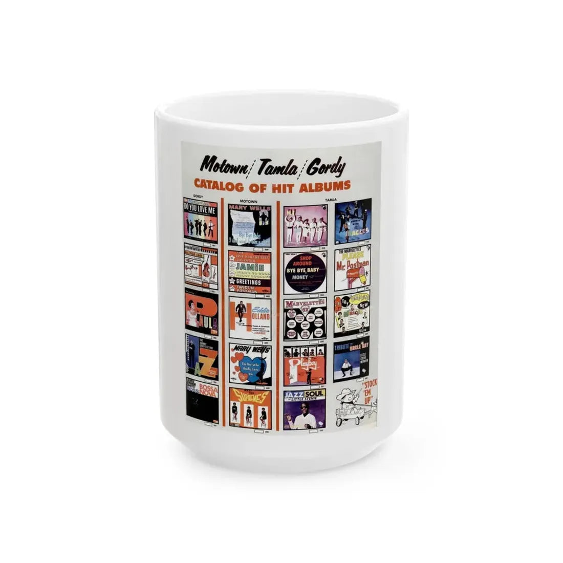 Tamla Motown 1963 (Music Poster) White Coffee Mug 15oz - Go Mug Yourself