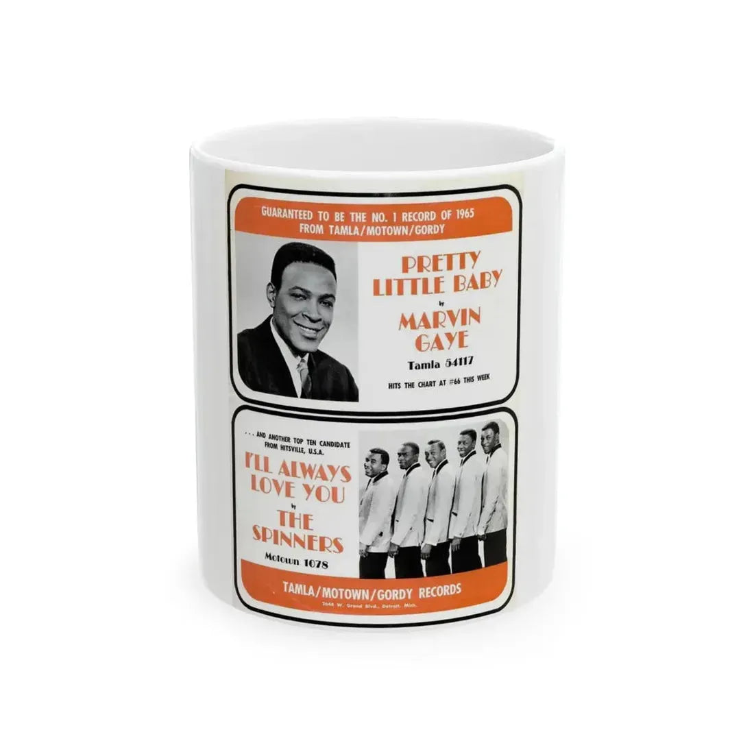 Tamla Motown 1965 (Music Poster) White Coffee Mug 11oz - Go Mug Yourself