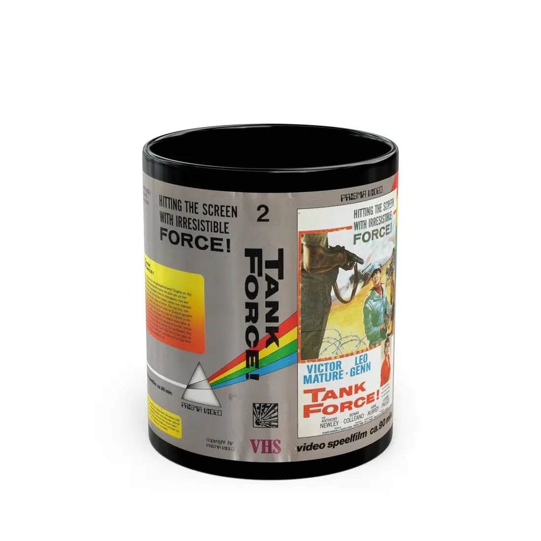 TANK FORCE (VHS COVER) - Black Coffee Mug 11oz - Go Mug Yourself