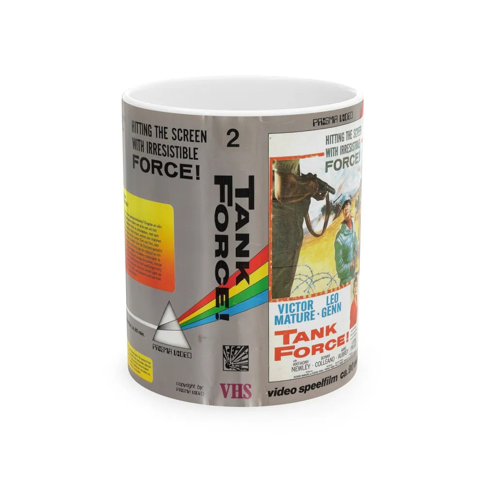 TANK FORCE (VHS COVER) - White Coffee Mug-11oz-Go Mug Yourself