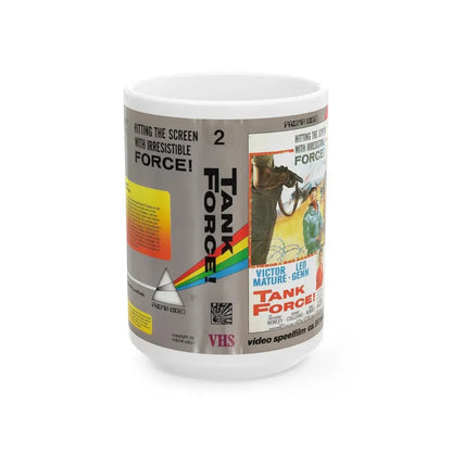 TANK FORCE (VHS COVER) - White Coffee Mug 15oz - Go Mug Yourself