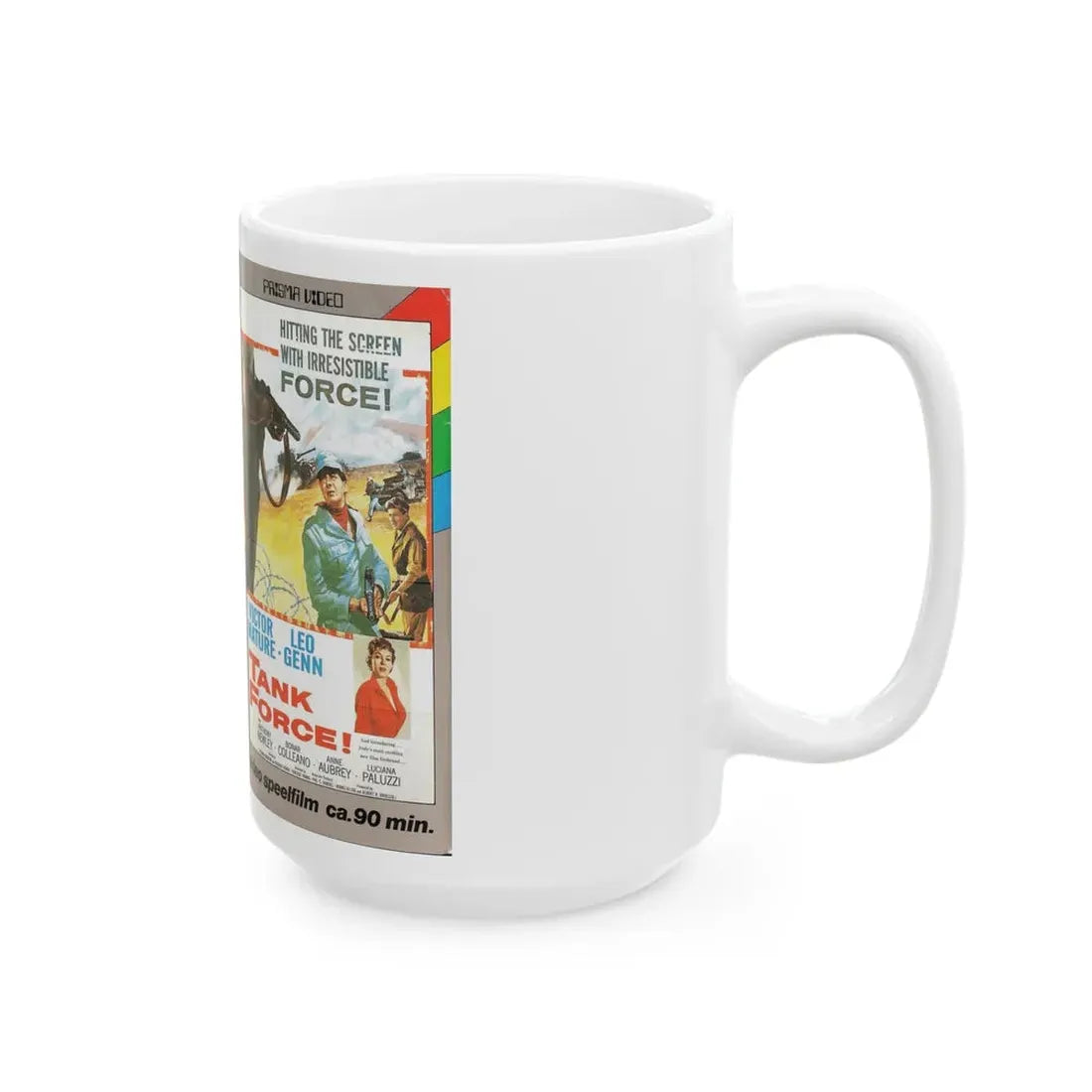 TANK FORCE (VHS COVER) - White Coffee Mug - Go Mug Yourself
