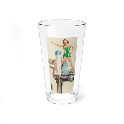 Tarpon Fever, The Saturday Evening Post story illustration, March 21, 1956 (Magazine Illustration) Pint Glass 16oz 16oz - Go Mug Yourself