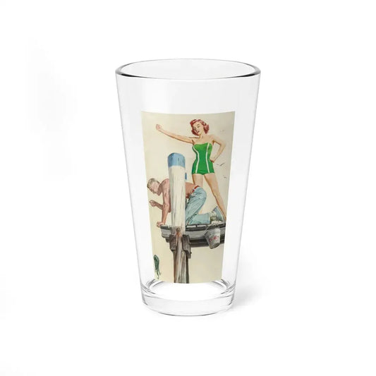 Tarpon Fever, The Saturday Evening Post story illustration, March 21, 1956 (Magazine Illustration) Pint Glass 16oz 16oz - Go Mug Yourself