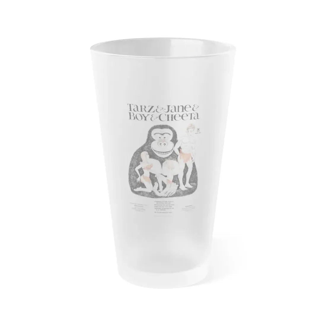 TARZ & BOY & JANE & CHEETAH 1975 Movie Poster - Frosted Pint Glass 16oz Default Title - Go Mug Yourself