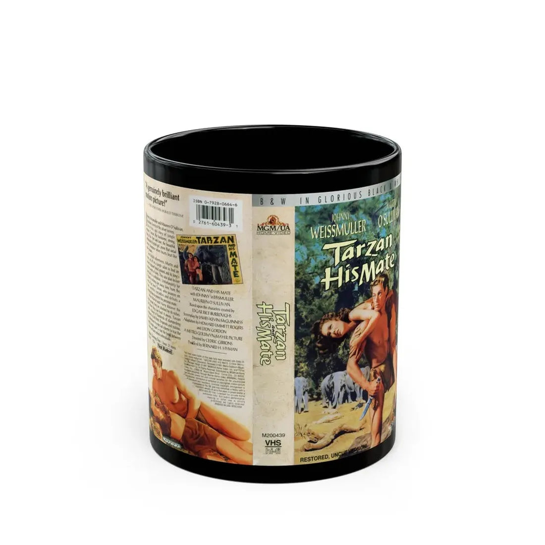 TARZAN AND HIS MATE (VHS COVER) - Black Coffee Mug 11oz - Go Mug Yourself