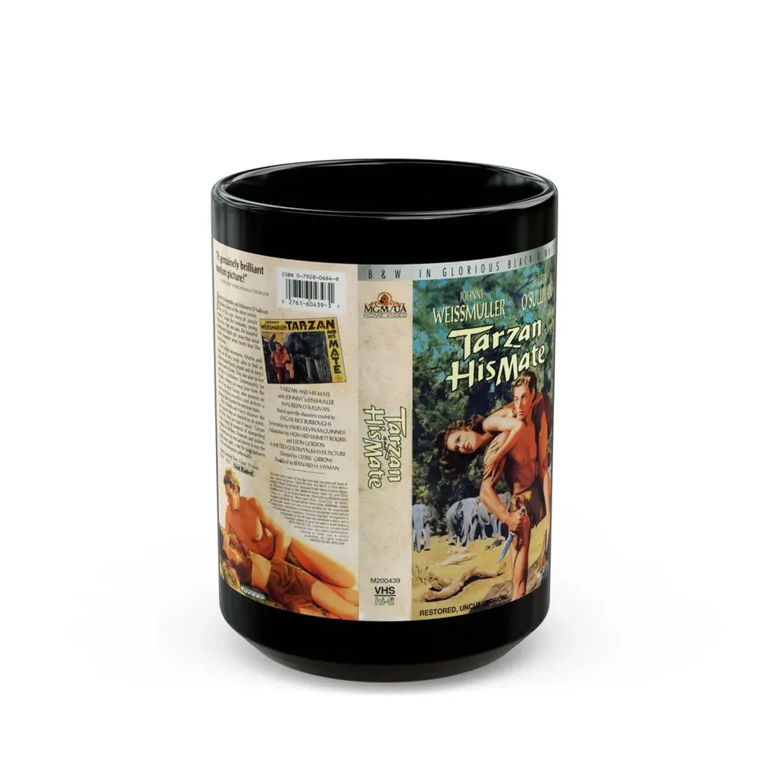 TARZAN AND HIS MATE (VHS COVER) - Black Coffee Mug 15oz - Go Mug Yourself
