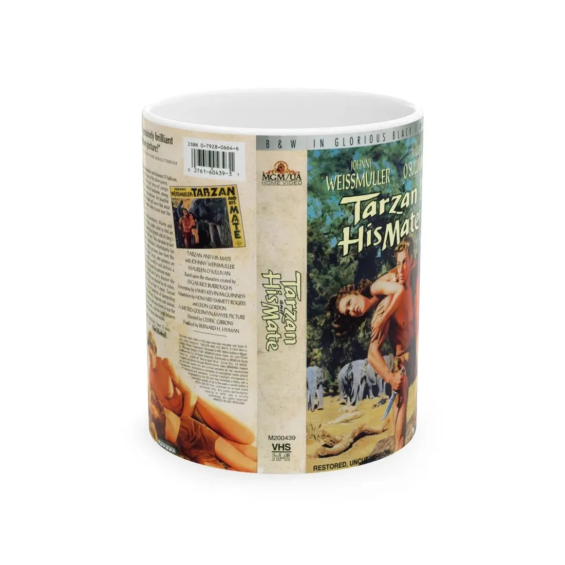 TARZAN AND HIS MATE (VHS COVER) - White Coffee Mug 11oz - Go Mug Yourself