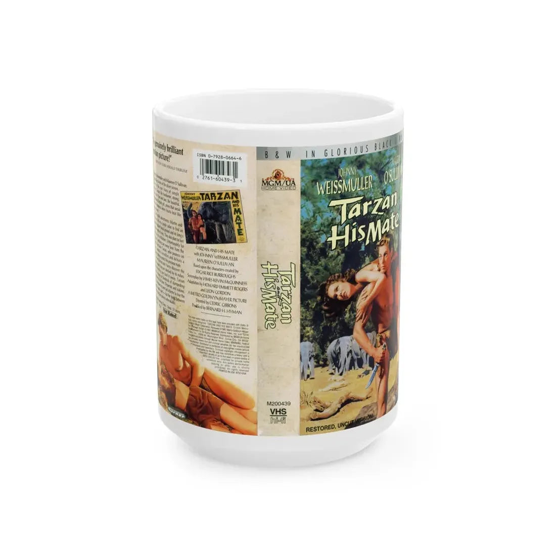 TARZAN AND HIS MATE (VHS COVER) - White Coffee Mug 15oz - Go Mug Yourself