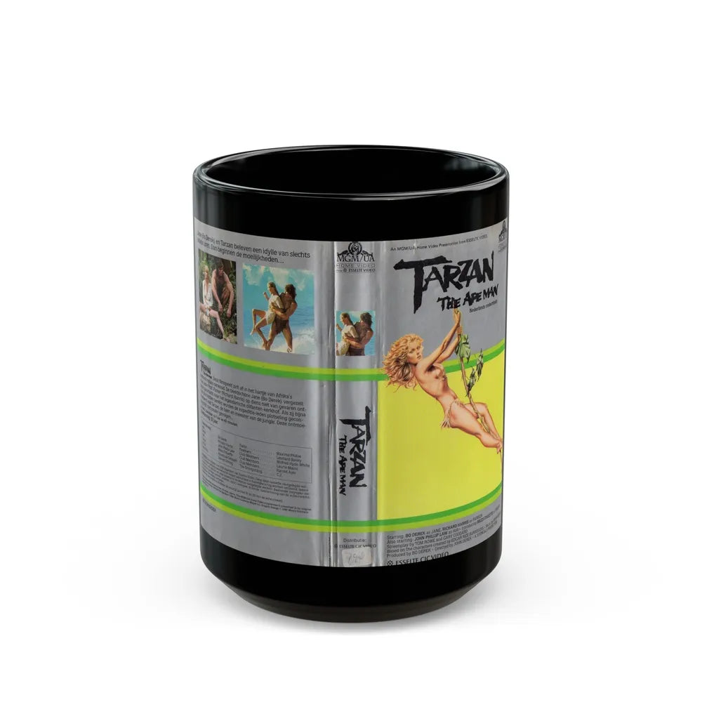 TARZAN THE APE MAN MGM (VHS COVER) - Black Coffee Mug-15oz-Go Mug Yourself