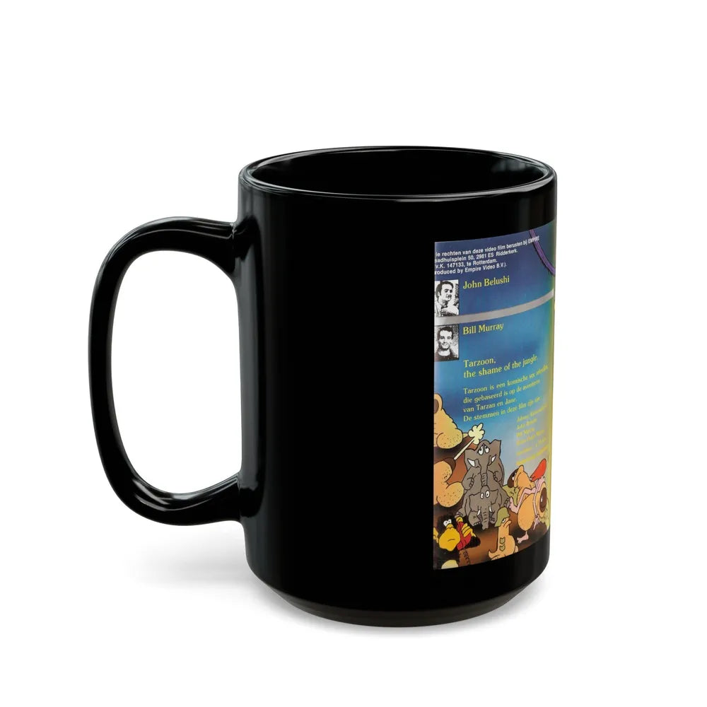 TARZOON SHAME OF THE JUNGLE SEXPLOTATION CARTOON (VHS COVER) - Black Coffee Mug-Go Mug Yourself