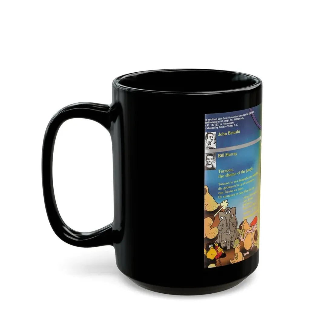 TARZOON SHAME OF THE JUNGLE SEXPLOTATION CARTOON (VHS COVER) - Black Coffee Mug - Go Mug Yourself