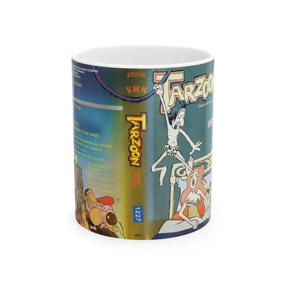 TARZOON SHAME OF THE JUNGLE SEXPLOTATION CARTOON (VHS COVER) - White Coffee Mug 11oz - Go Mug Yourself
