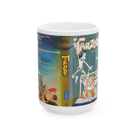 TARZOON SHAME OF THE JUNGLE SEXPLOTATION CARTOON (VHS COVER) - White Coffee Mug 15oz - Go Mug Yourself