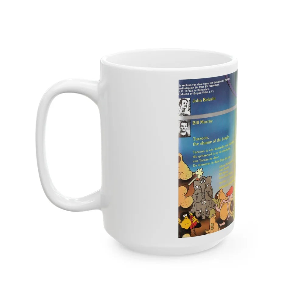 TARZOON SHAME OF THE JUNGLE SEXPLOTATION CARTOON (VHS COVER) - White Coffee Mug-Go Mug Yourself