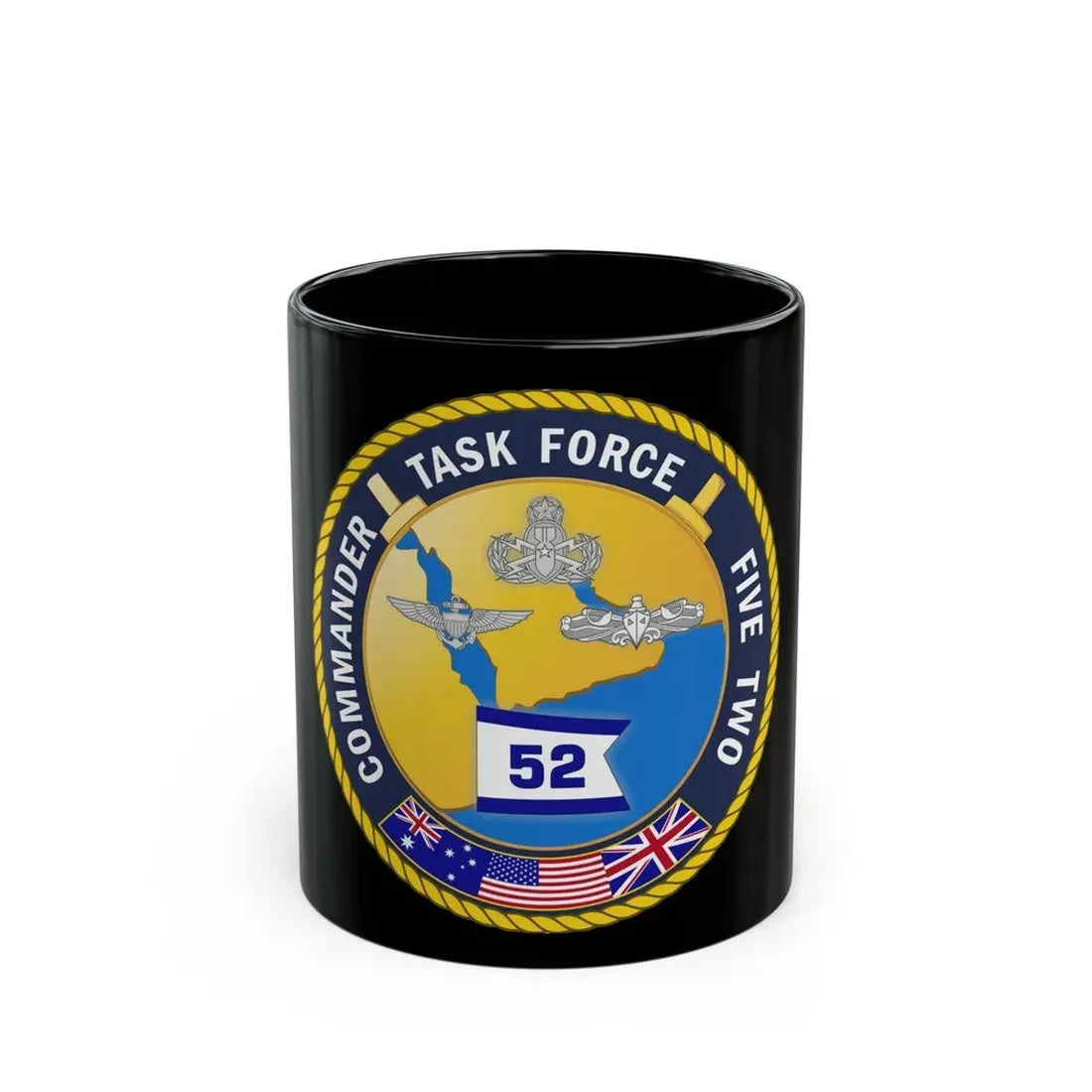 Task Force Five Two (U.S. Navy) Black Coffee Mug 11oz - Go Mug Yourself