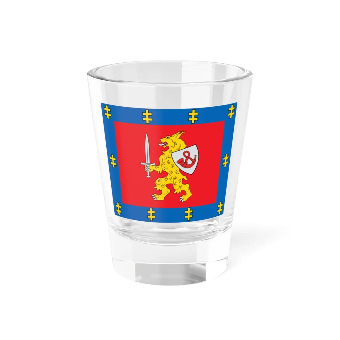 Taurage County flag (Lithuania) Shot Glass 1.5oz 1.5oz - Go Mug Yourself