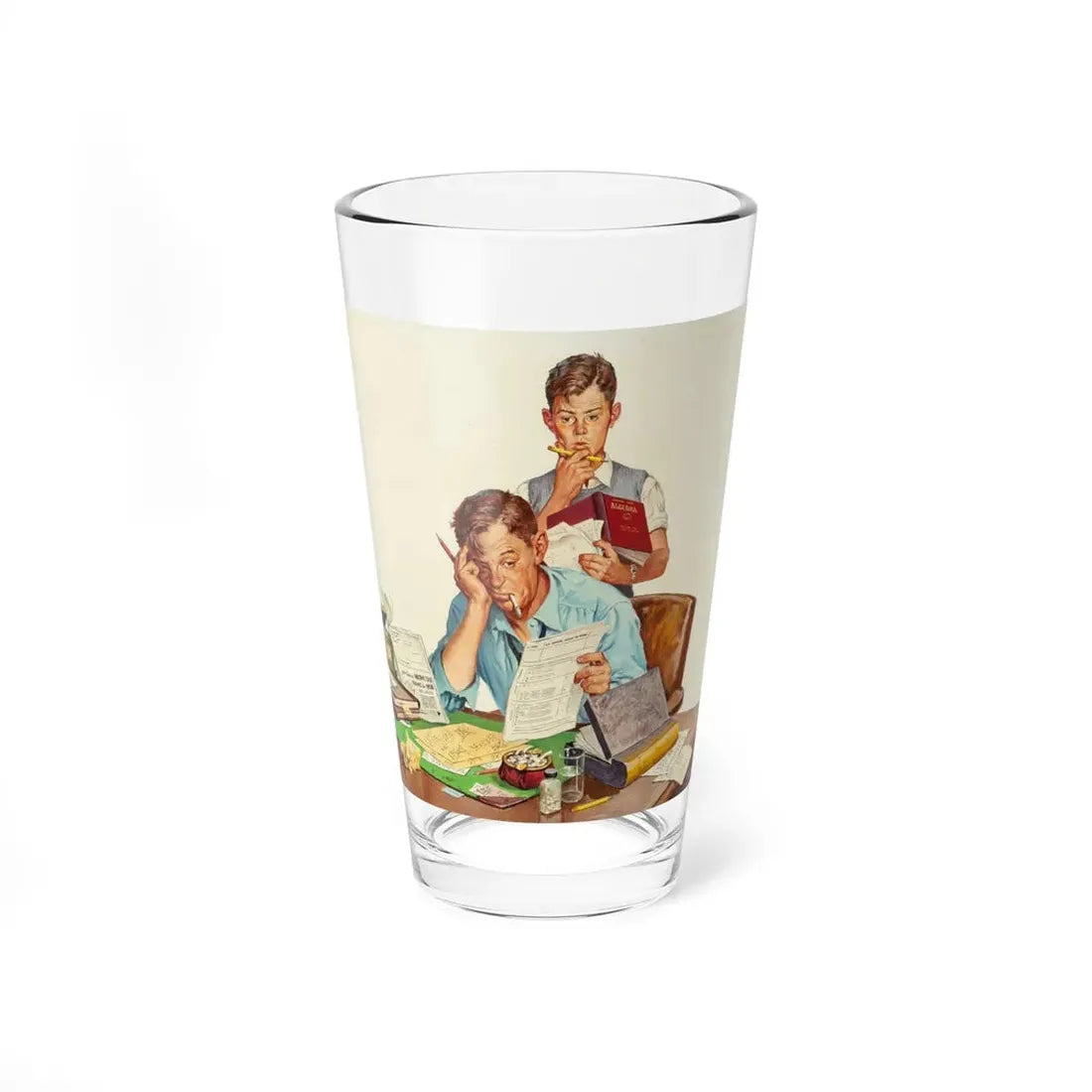 Tax Forms Blues (Magazine Illustration) Pint Glass 16oz 16oz - Go Mug Yourself