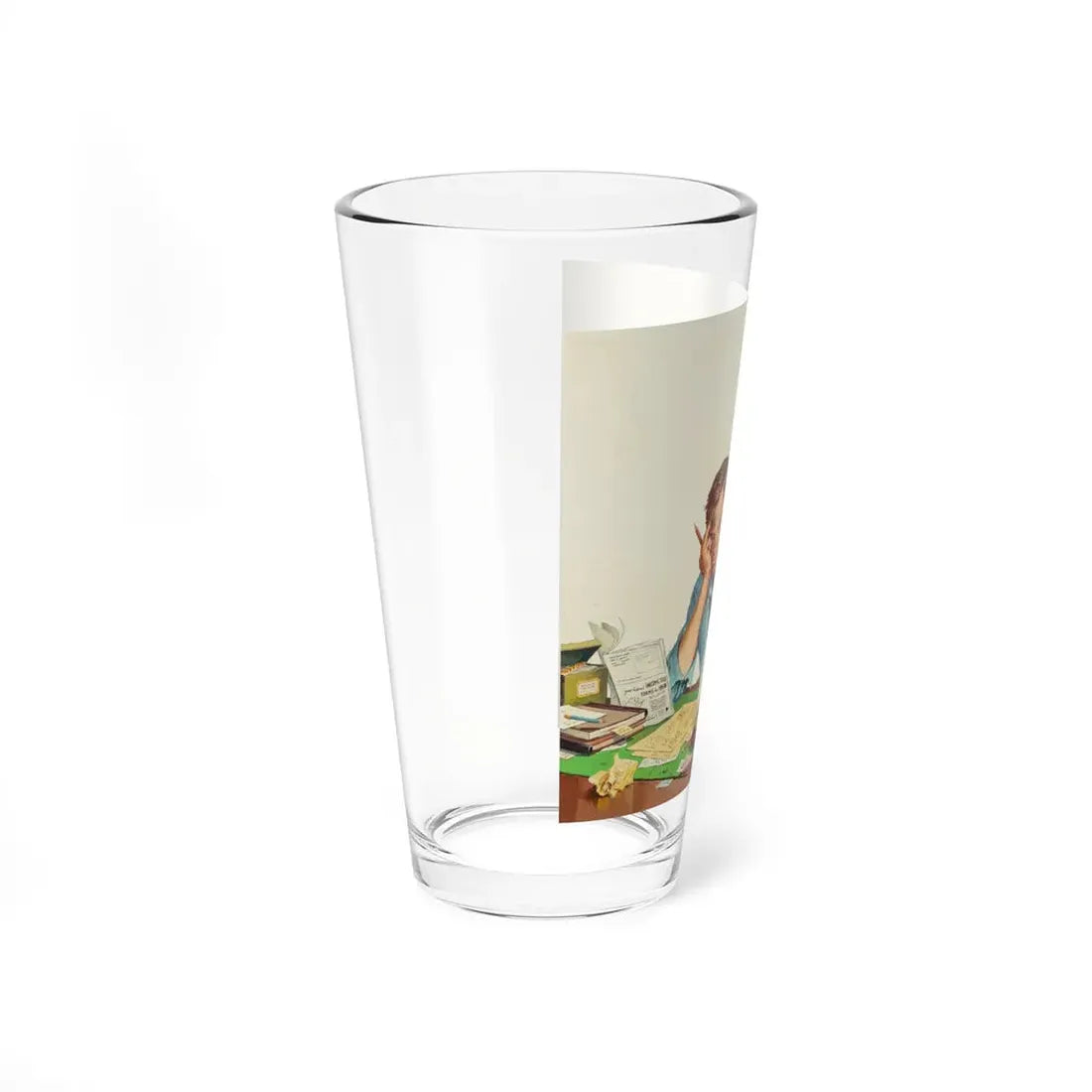 Tax Forms Blues (Magazine Illustration) Pint Glass 16oz - Go Mug Yourself