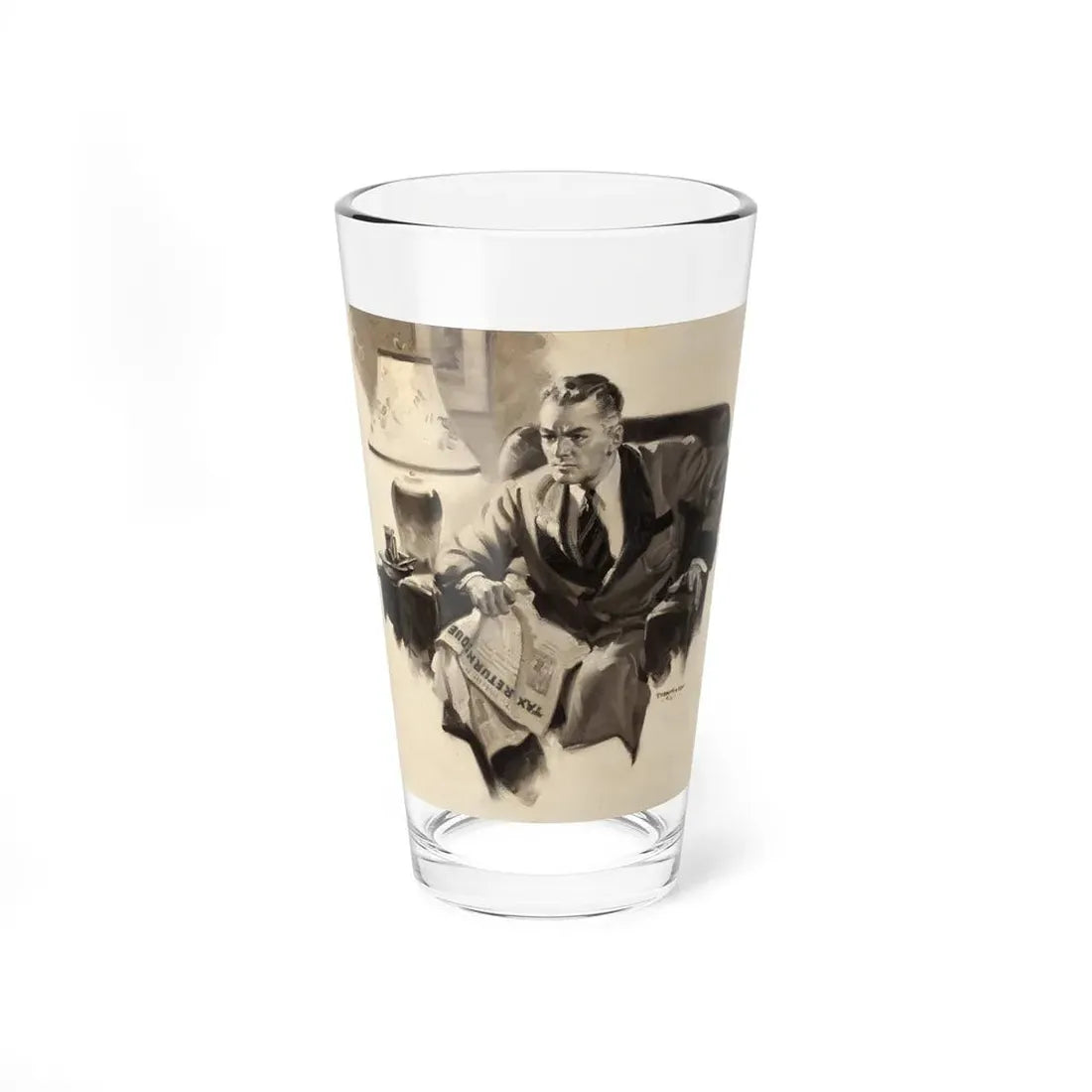 Tax Return, 1942 (Magazine Illustration) Pint Glass 16oz 16oz - Go Mug Yourself