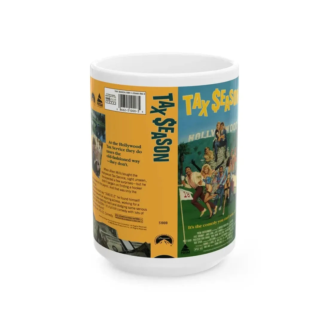 TAX SEASON (VHS COVER) - White Coffee Mug 15oz - Go Mug Yourself