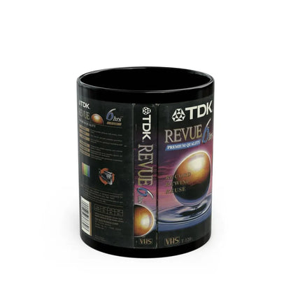 TDK REVUE BLANK VHS TAPE (VHS COVER) - Black Coffee Mug 11oz - Go Mug Yourself
