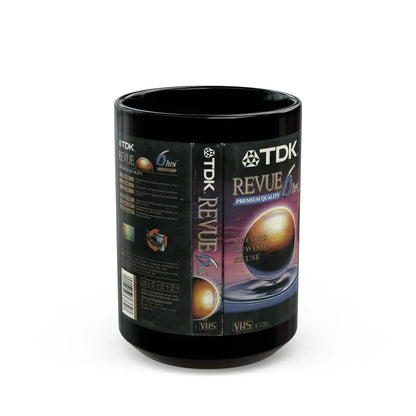 TDK REVUE BLANK VHS TAPE (VHS COVER) - Black Coffee Mug 15oz - Go Mug Yourself