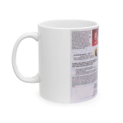TEACH YOUR PARROT ADVANCED TRICKS (VHS COVER) - White Coffee Mug - Go Mug Yourself