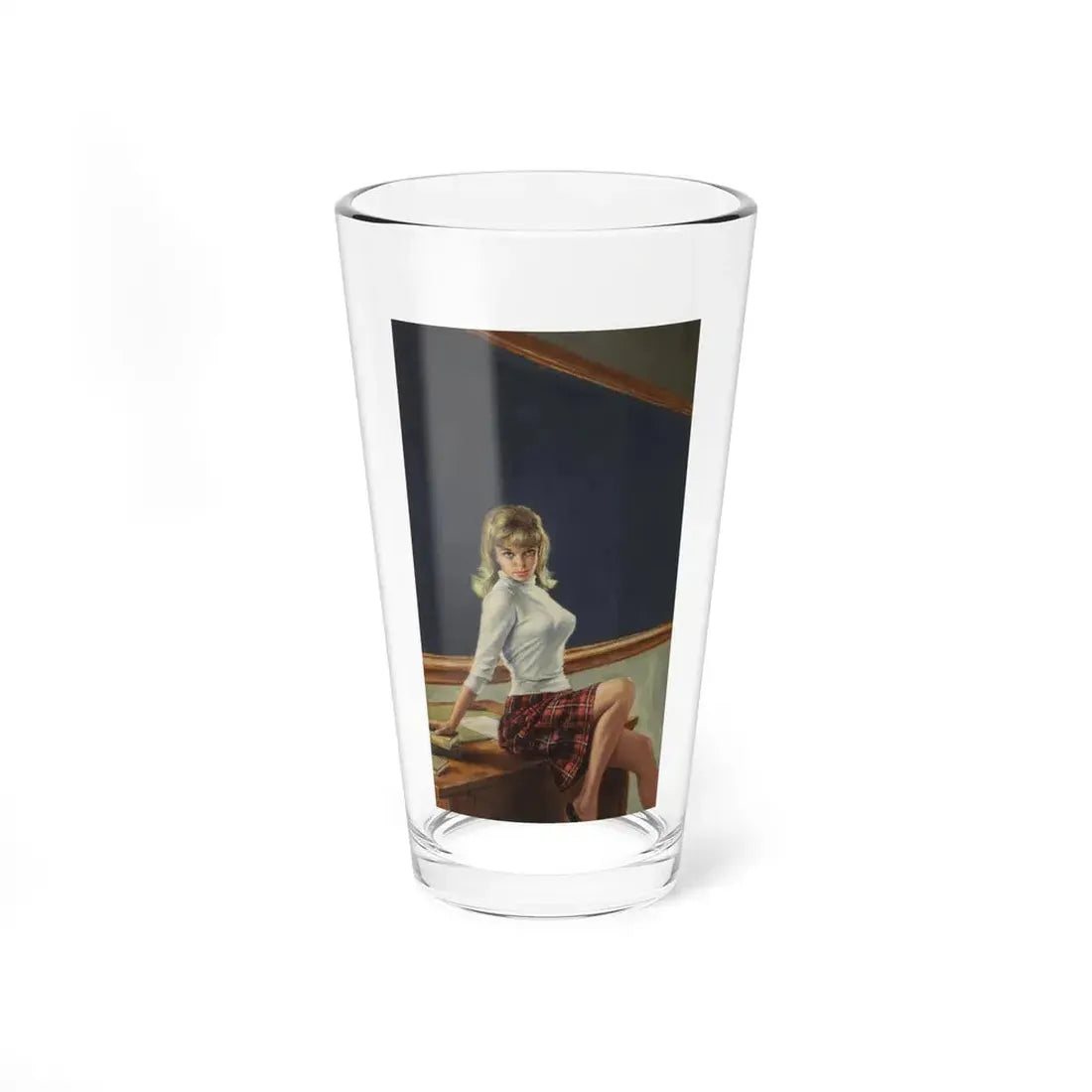 Teacher's Pet, paperback cover (Midwood Books F333, 1963) - Pint Glass 16oz 16oz - Go Mug Yourself