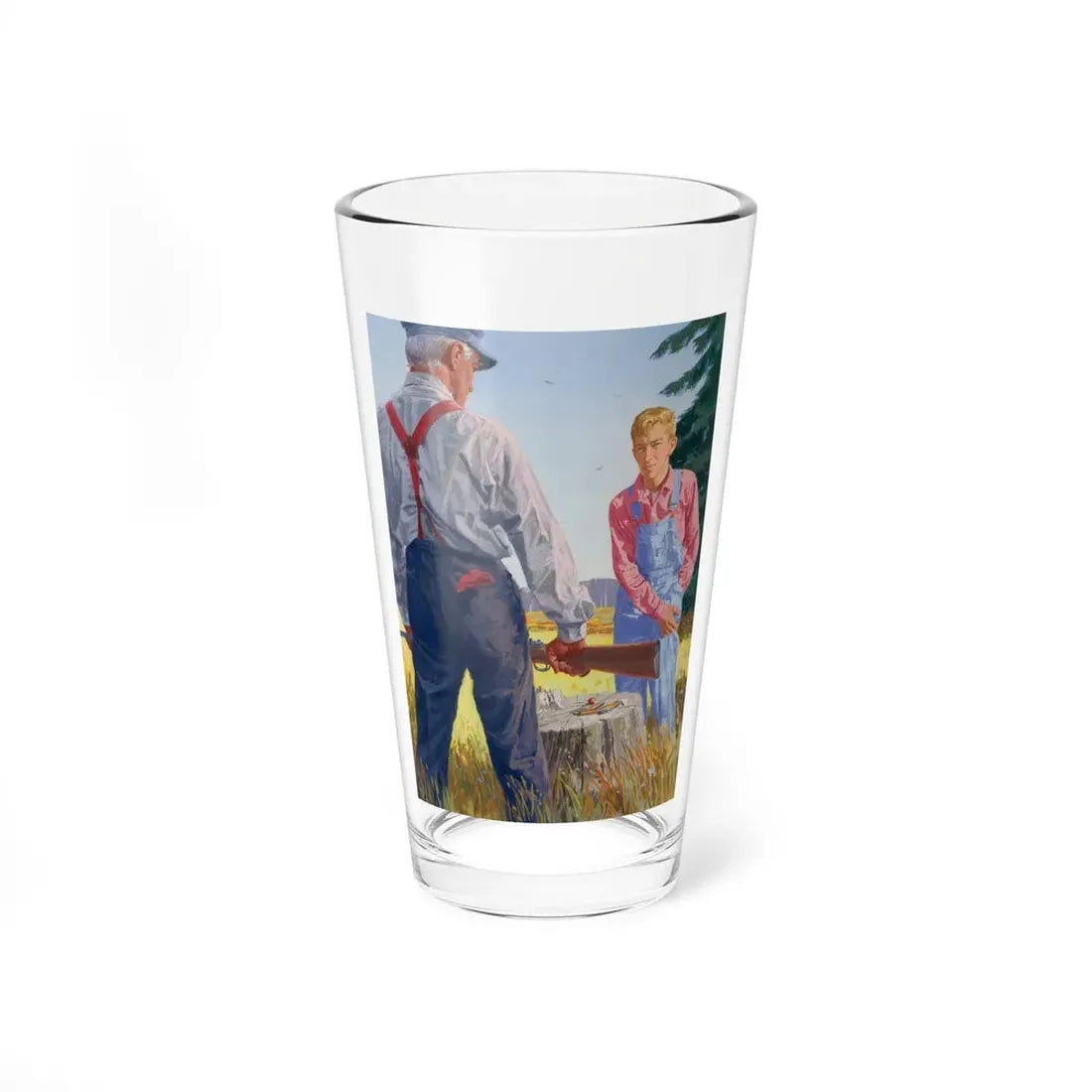 Teaching How To Shoot (Magazine Illustration) Pint Glass 16oz 16oz - Go Mug Yourself