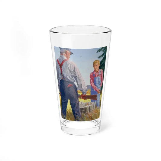 Teaching How To Shoot (Magazine Illustration) Pint Glass 16oz 16oz - Go Mug Yourself