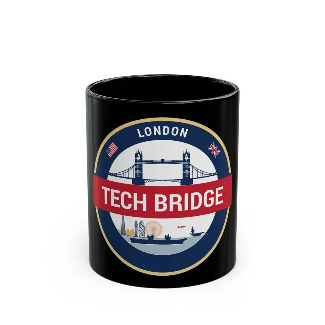 Tech Bridge London (U.S. Navy) Black Coffee Mug 11oz - Go Mug Yourself