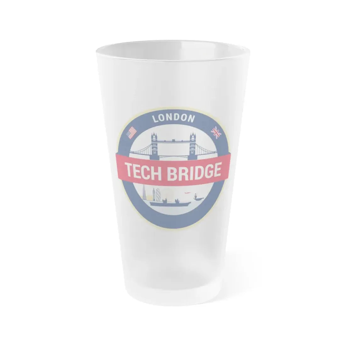 Tech Bridge London (U.S. Navy) Frosted Pint Glass 16oz Default Title - Go Mug Yourself